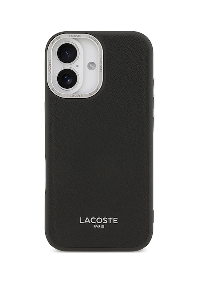 Apple Uyumlu iPhone 17 Kılıf Lacoste Lisanslı M-safeli Champs Elysees Pu Deri Tasarımlı Kapak Siyah Siyah