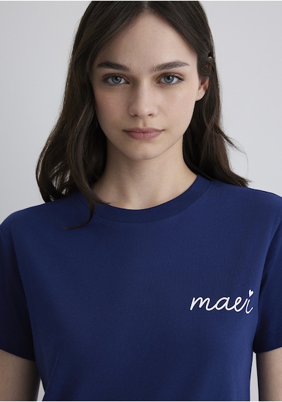 Mavi - Mavi Logo Baskılı Mavi Tişört 1612962-70722 Mavi