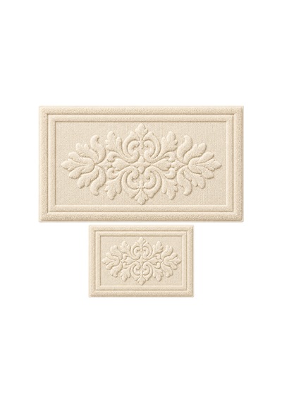 Banyo Paspas Seti 2'li-makinede Yıkanabilir-leke Tutmaz Klozet Takımı 60x100-40x60cm Krem1 - 931611265 Krem1