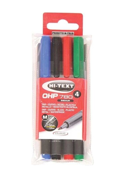 Hi-text Permanent Asetat Kalemi M Seri 4 Renk 780m4pvc