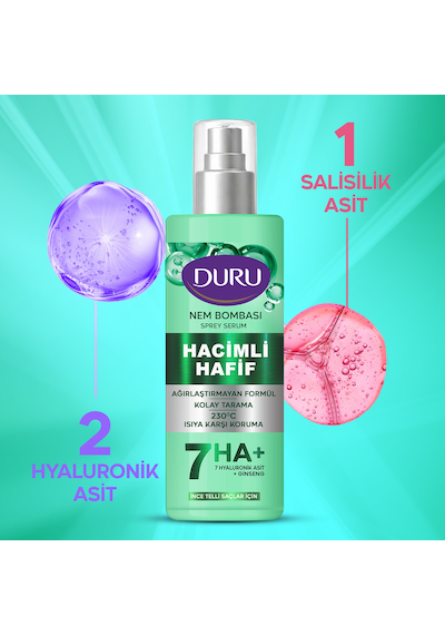 Nem Bombası 7 Li Hyaluronik Asit Hacimli,ağırlaştırmayan Formül Saç Bakım Spreyi 190 Ml