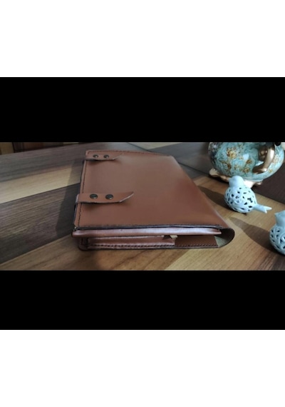 Nyc Giyim Tekstil Hakiki Dana Derisi El Yapımı Organizer Çanta, Tablet Ve Laptop Bölmeli, Toplantı Ve Iş Gezileri Için Ideal Taba