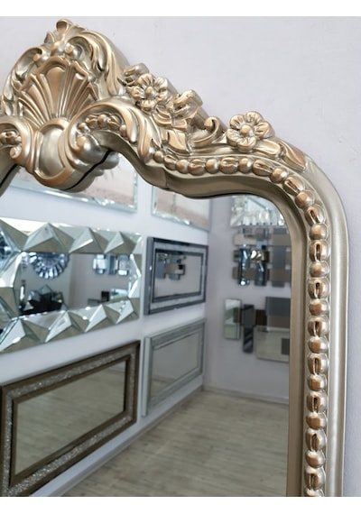 Ayna Denizi Princess Great Shiny Gold Model Platin Altın Renk Dekoratif Boy Aynası Platin Altın