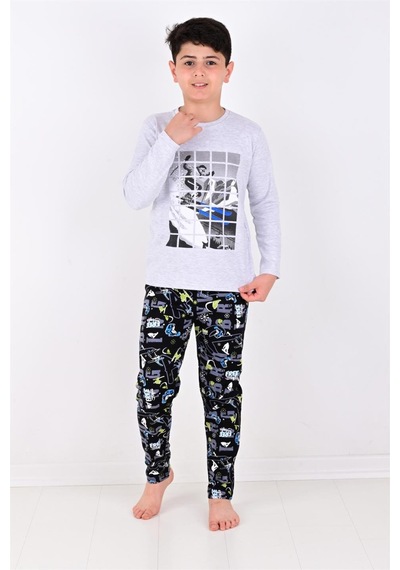 Vitmo Erkek Çocuk Winter Games Uzun Kollu Pijama Takımı Gri