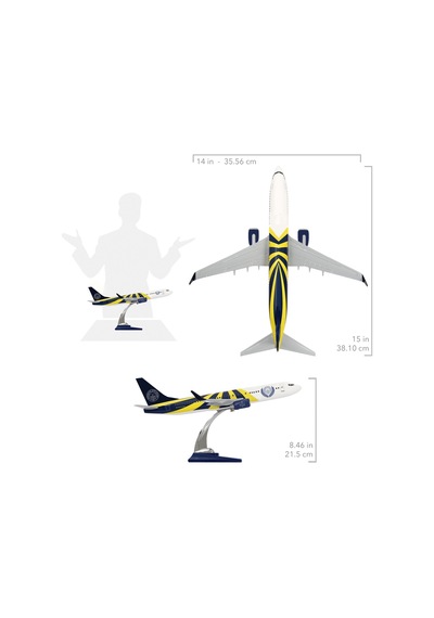 Zekupp Boeing 737-800 1/100 Ölçek Fenerbahçe Lisanslı Sarı Lacivert Tasarım Maket Uçak