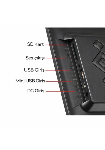10 İnç Dijital Fotoğraf Çerçevesi Usb Sd Kart Video Müzik Saat Takvim Kumandalı Siyah