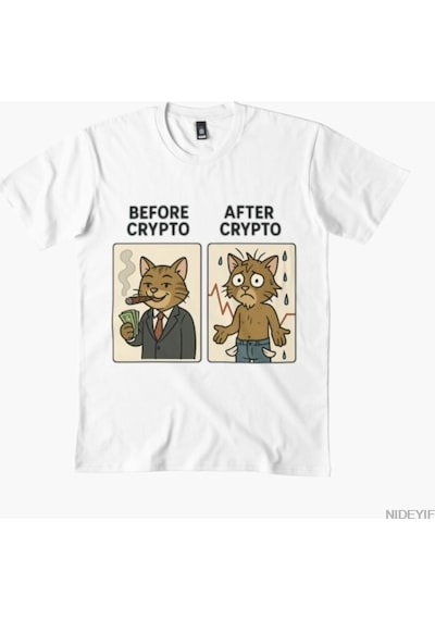 Flood Of Style Crypto Önemde Erkek Kadın Tişörtleri %100 Pamuklu Tişörtler Kısa Kollu Üstler 1215-2 Siyah
