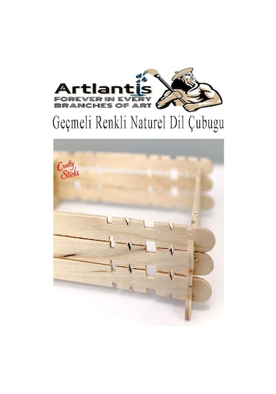 Naturel Geçmeli Dil Çubuğu Dar 150 Li Çentikli Tırtıklı Geçirmeli Eklemeli Naturel Dondurma Çubuğu Kesik Uçlu Ahşap Çubuk