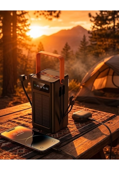 Çok Amaçlı Solar Powerbank Yüksek Kapasiteli Taşınabilir Şarj Cihazı 80.000 Çok Renkli