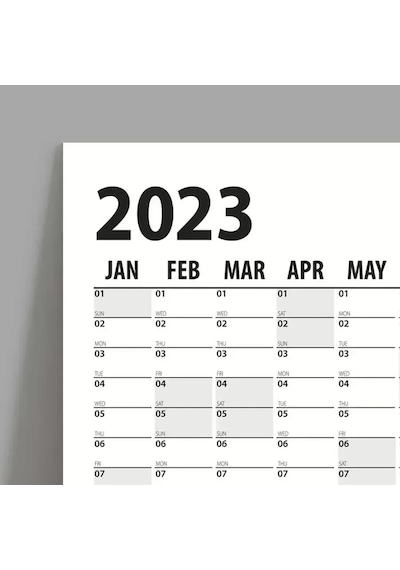 2027 Yıllık Planlayıcı Duvar Takvim Siyah Yearly Wall Planner