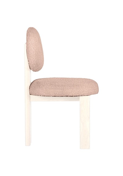 Coco İskandinav Teddy Natural Ahşap Bohem Sandalye Beyaz - Krem