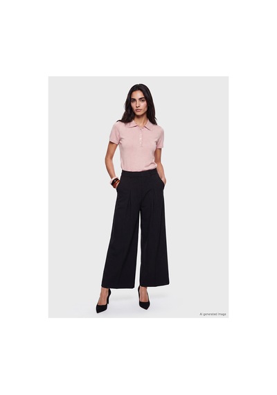 LC Waikiki Alıta Cıty Farkıyla Lcw Vision Pembe Polo Yaka Kadın Triko Kazak Pembe - 931131703 Pembe