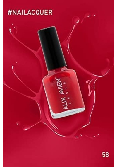 Koyu Kırmızı Oje 58 - Yüksek Pigmentli Uzun Süreli Kalıcılık Hızlı Kuruma - Nail Lacquer 58