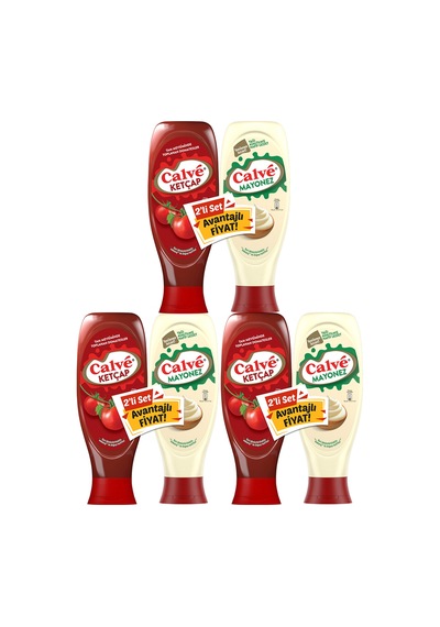 Ketçap 600 G Mayonez Yağı Azaltılmış 540 G 2'li Set X3 Adet