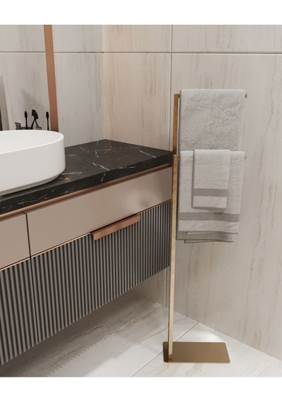 Aju Havluluk Kağıt Havlu Askısı Gold Metal Malzeme Kurulum Gerektirmez Devrilmez Banyo Düzenleyici Gold