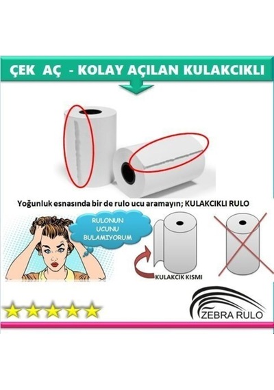 100 Adet 80x40m Hoın Hop-80 Yazıcı Rulosu 40 Metre