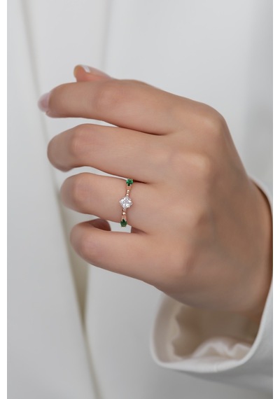 Gümüş Prenses Yüzük Rose Gold Kaplama 925 Ayar Gümüş Rose Gold (511780069)