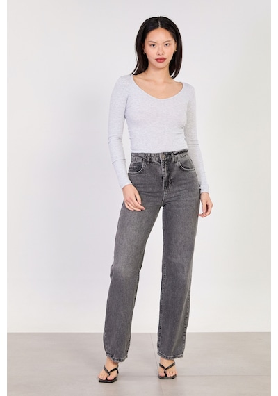 Barrels And Oıl Kadın J92 Yüksek Bel Straight Jean Pantolon - Açık Gri Açık Gri