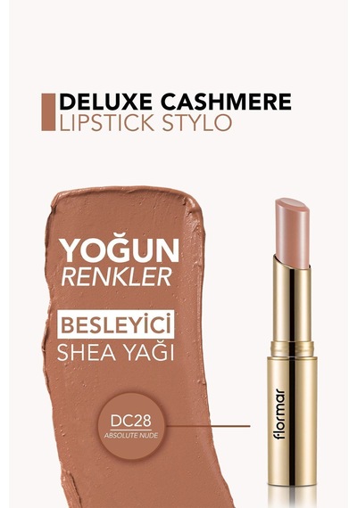 Flormar Kaşmir Dokulu Yarı Mat Stik Ruj (Açık Nude) - Deluxe Cashmere Lipstick Stylo - DC28 - 8690604185306 Flormar Kaşmir Dokulu Yarı Mat Stik Ruj (Açık Nude) - Deluxe Cashmere Lipstick Stylo - DC28 - 8690604185306