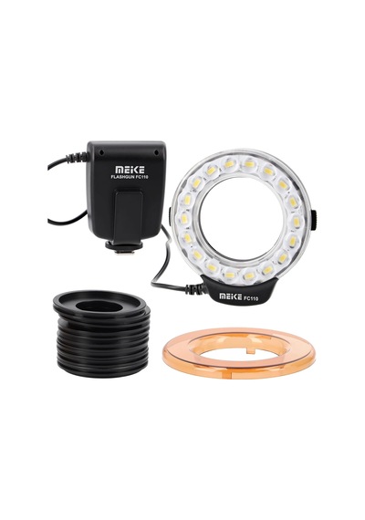 Makro Halka Flaş Fc-110 Halka Lamba, Nikon Dslr Slr Kameralar İçin Uygun, Flaş Ve Sürekli Işık, Video Çekimleri İçin De Uygundur