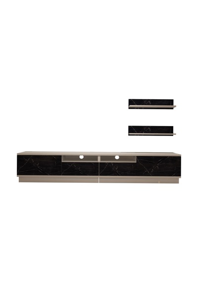 Decoraktiv Trendstyle 220rs Mdf Tv Ünitesi Tv Sehpası Beyaz - Siyah Mermer