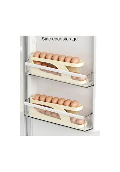 Ayrex Tineke 2 Katlı Otomatik Buzdolabı Yumurta Standı Yumurtalık Rafı Saklama Kabı Buzdolabı Organizer Diğer