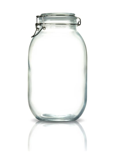 Korken Kavanoz 3000 Ml Vakumlu Kilitli Cam Saklama Kavanozu Şeffaf