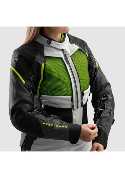 Rebelhorn Hardy 3.0 Kadın Motosikllet Montu Siyah - Gri - Sarı