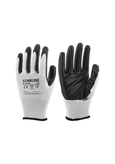 Starline 10 Çift E-43-bs İş Eldiveni 10 Beden Siyah 10 Beden