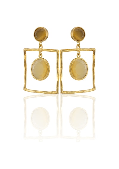 Kadir Jewellery 22 Ayar Altın Kaplama Kadın Sallantılı Küpe -el İşçiliği Ve Hipoalerjenik Küpe-e85 Sarı