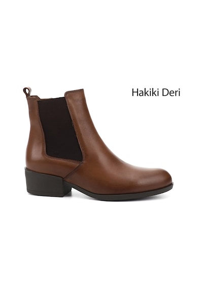Gönderi(R) Gönderi R Kadın Taba Antik Fermuarlı Kalın Topuklu Hakiki Deri Chelsea Bot Gkzb13452488 Taba