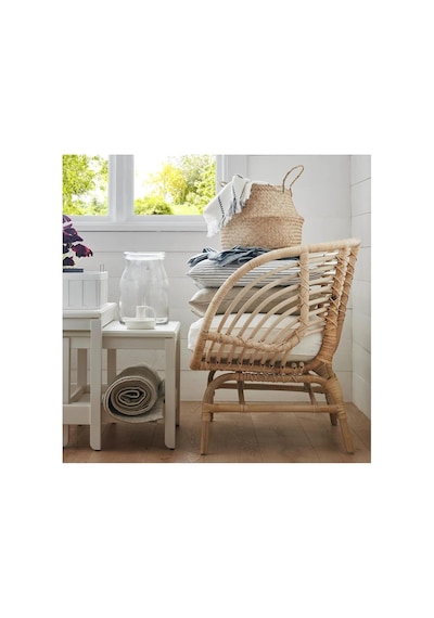 Tr Rattan Berjer Koltuk, 60x60 Cm, Beyaz Oturma Odası Mobilyası Diğer