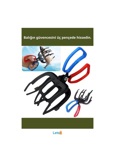 3 Pençeli Ergonomik Balık Sabitleyici Maşa 11 Cm Çok Renkli