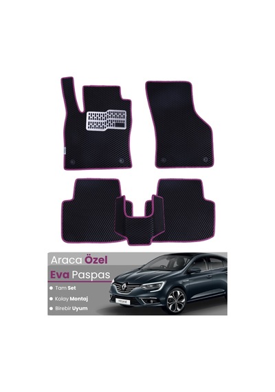 Renault Megane 4 Sedan 2016-2025 Uyumlu Eva Paspas Tam Set Oto Paspas,araca Özel 101