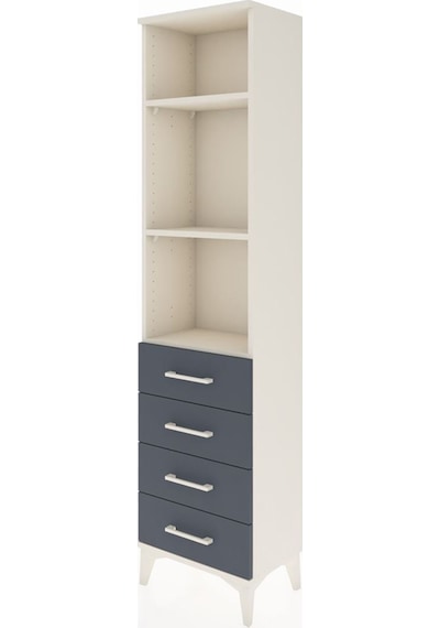 Arges Dolap 3 Raflı 4 Çekmeceli 44x30x182 Aytaşı-antrasit Aytaşı
