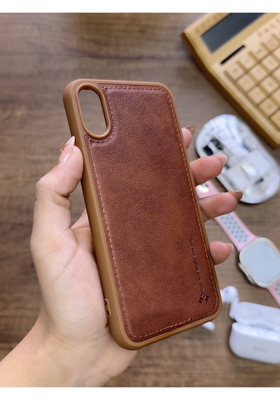 Apple iPhone Xs Max Uyumlu Premium Deri Dokulu Darbelere Karşı Dayanıklı Nazal Silikon Kılıf Kahverengi Apple iPhone Xs Max Uyumlu Premium Deri Dokulu Darbelere Karşı Dayanıklı Nazal Silikon Kılıf Kahverengi