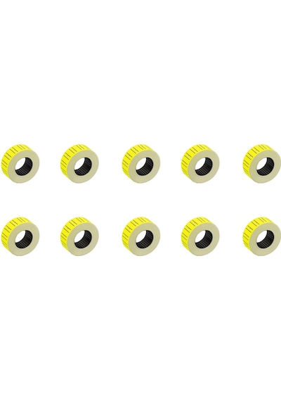 Motex Tanex Makine Etiketi Kraft Fiyatlandırma Numaralandırma Bant -12x21 Mm -800'lü -sarı -10 Adet 10 Rulo