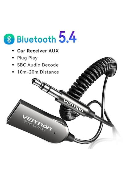 Vention Bluetooth 5.4 Süper Hızlı Aux 3.5 Mm Araç Kiti Son Nesil