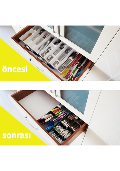 9 Bölmeli Kaşıklık Çekmeci Içi Kaşık Düzenleyici Çekmeceçekmece Içi Kaşıklık Beyaz Diğer
