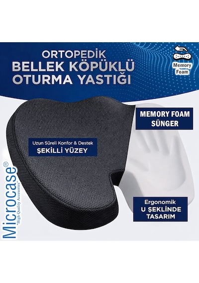 Microcase Ortopedik Memory Foam Hemeroid Kuyruk Sokumu Minderi Yastığı Al5516