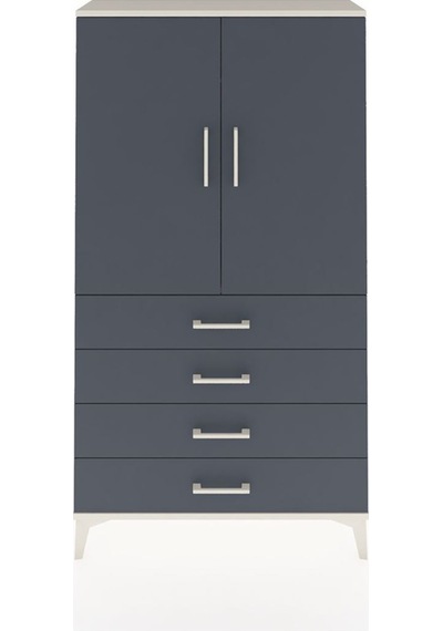 Arges Dolap Tek Raflı 4 Çekmeceli Tek Askılı 88x30x163 Aytaşı-antrasit Aytası