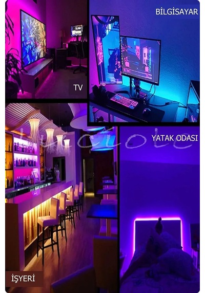 1 Metre Rgb Şerit Led Kumandalı Tak Çalıştır Set