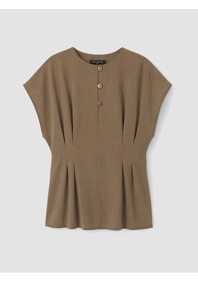Lcw Comfort Haki Bisiklet Yaka Peplum Bluz