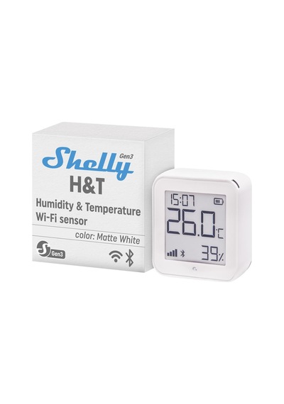 Shelly H&t Gen3 Wifi Sıcaklık Ve Nem Sensörü Beyaz