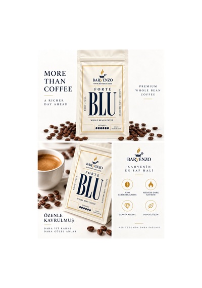 Barvenzo Forte Blu 500 G Yoğun Karakter Nitelikli Kahve French Press