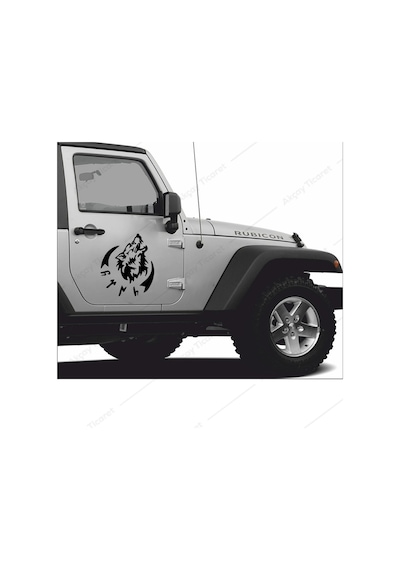 Göktürkçe Türk Sticker Göktürk Kurt Sticker Araç Sticker (367350174)