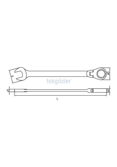 İzeltaş 0345 Mafsallı Cırcır Kombine Anahtar 8 Mm
