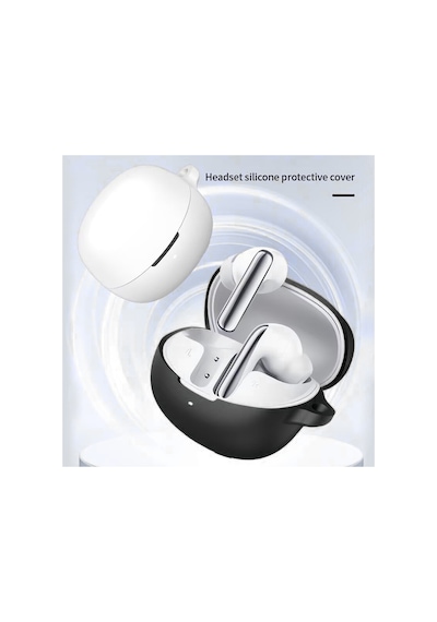 Caseonn Qcy Melobuds N65 Kılıf Askı Aparatlı Mat Silikon Beyaz