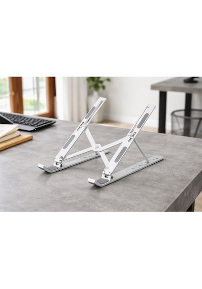 Alüminyum Ayarlanabilir Laptop Standı Ergonomik Notebook Yükseltici Soğutucu Katlanabilir