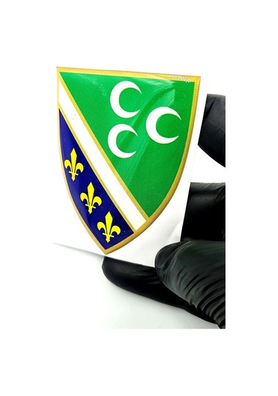 Damla Sticker Boşnak Arma Sancak Logo Sticker - Bosna Sancak Logo Sticker Damla